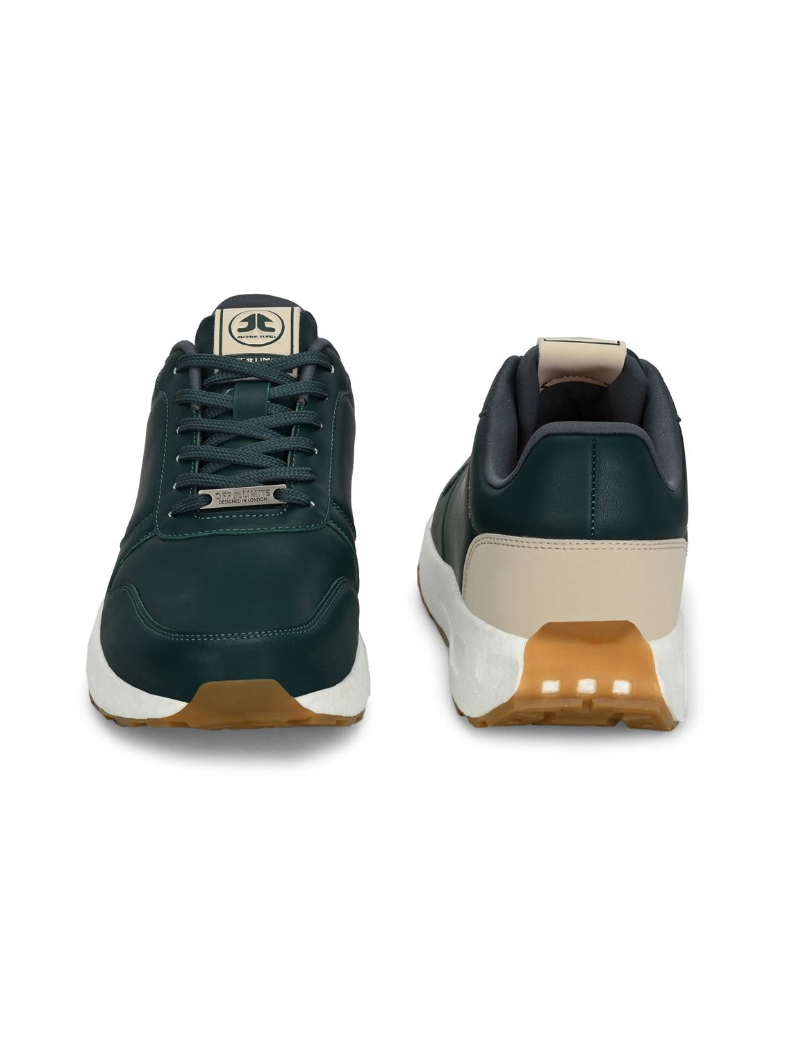men solid bottle green lace up shoe - 22020553 - Standard Image - 3