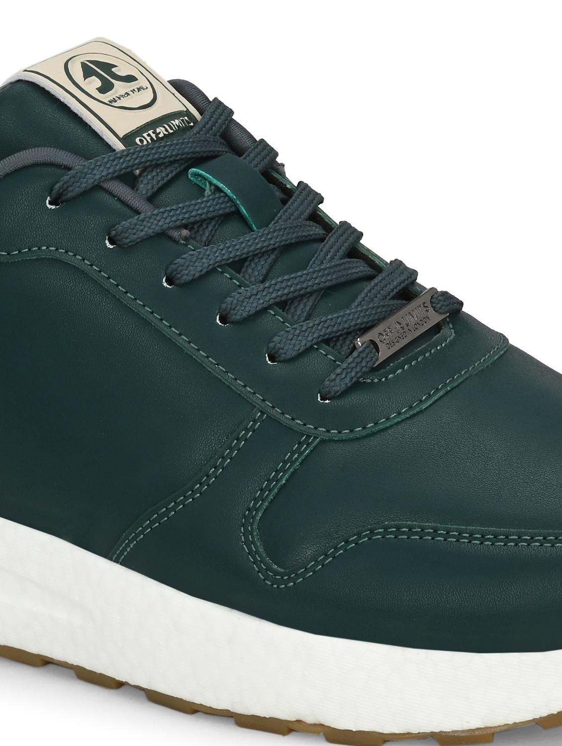 men solid bottle green lace up shoe - 22020553 - Standard Image - 5