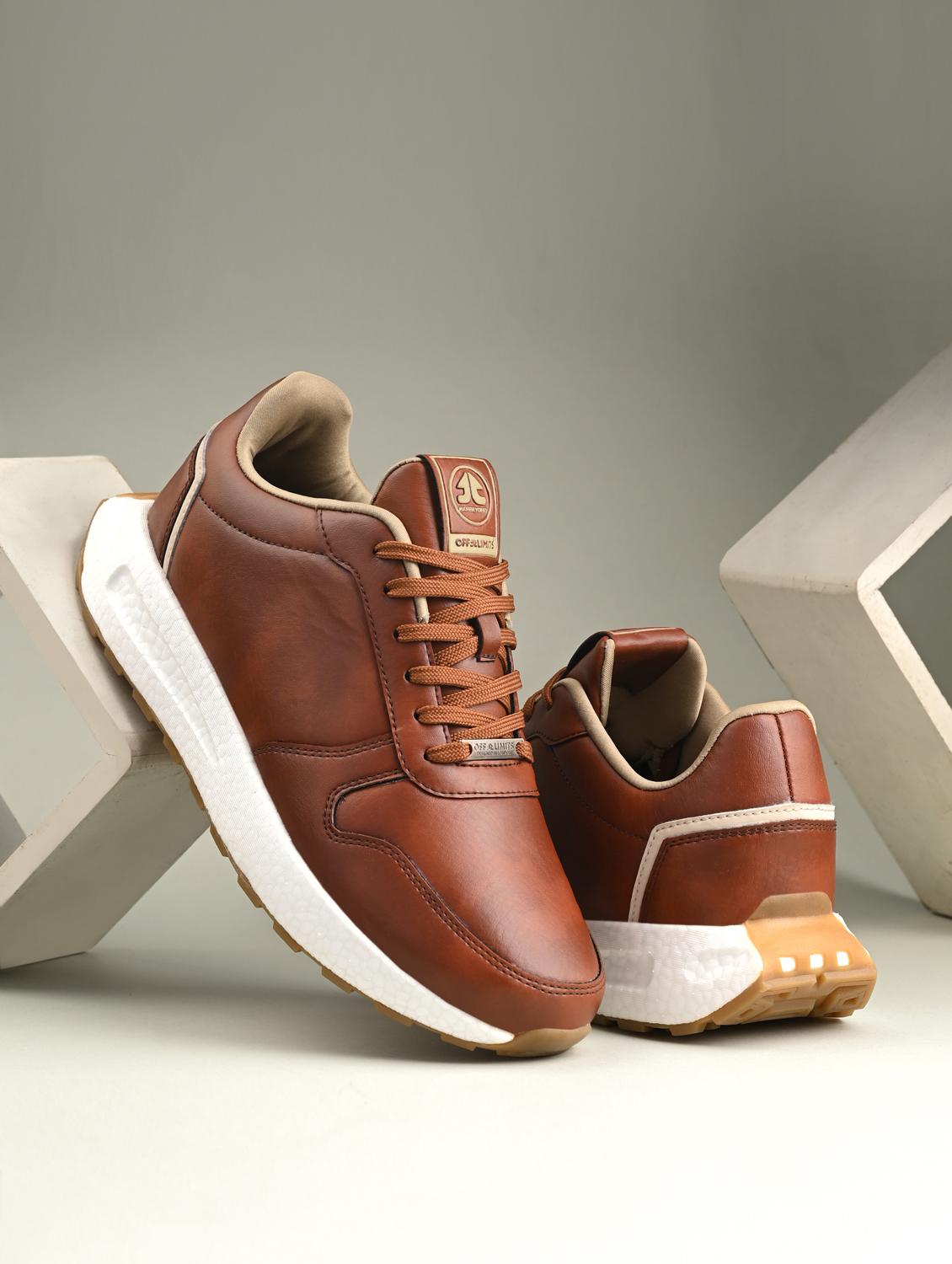 men solid brown lace up shoe