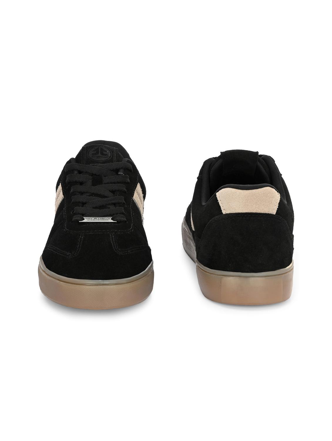 men solid black lace up sneaker - 22020566 - Standard Image - 3