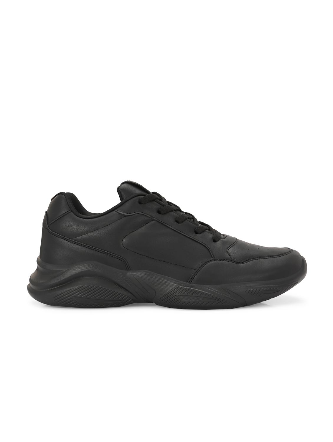 men solid black lace up shoe - 22020572 - Standard Image - 3