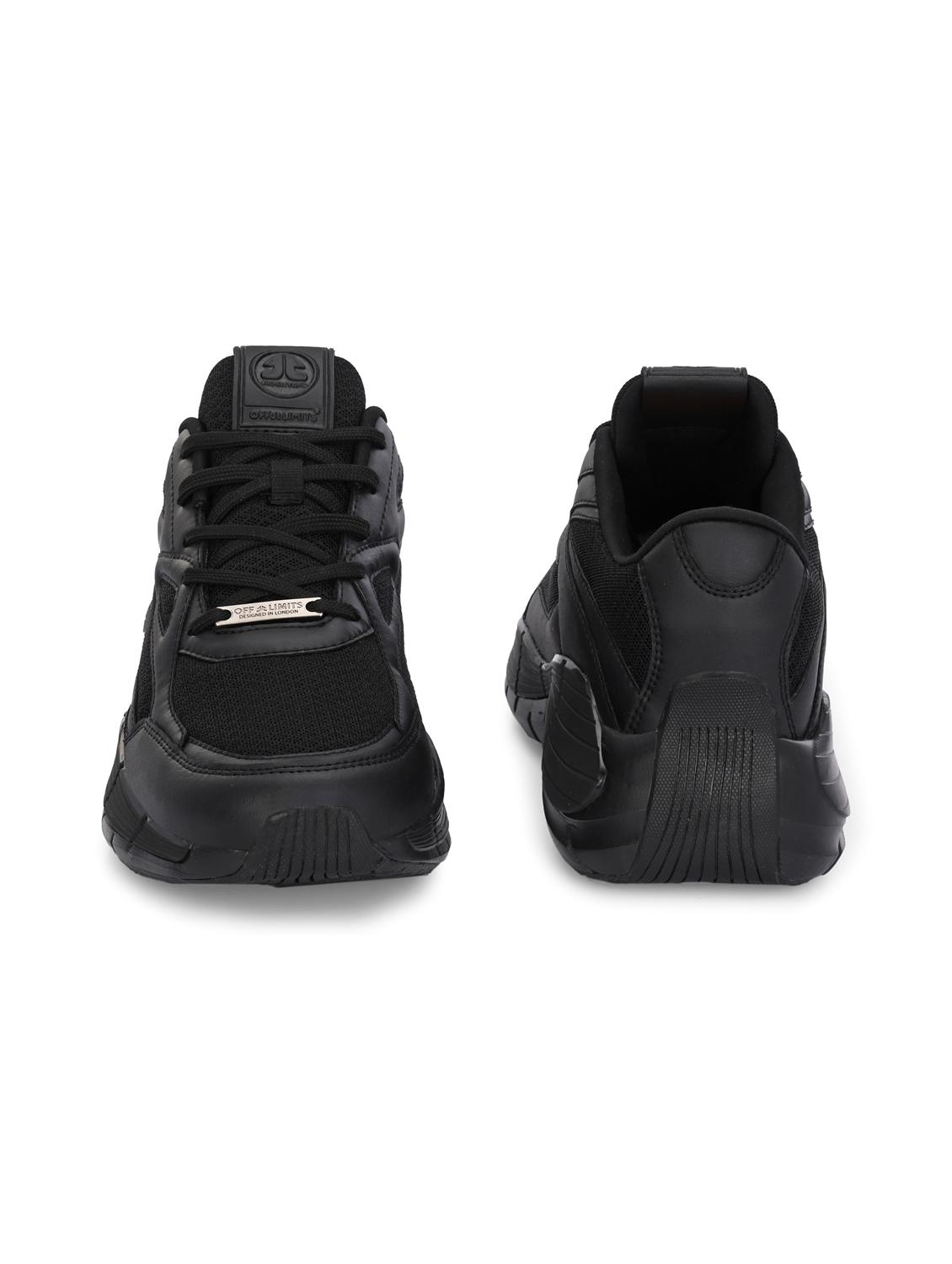 men solid black lace up shoe - 22020581 - Standard Image - 3