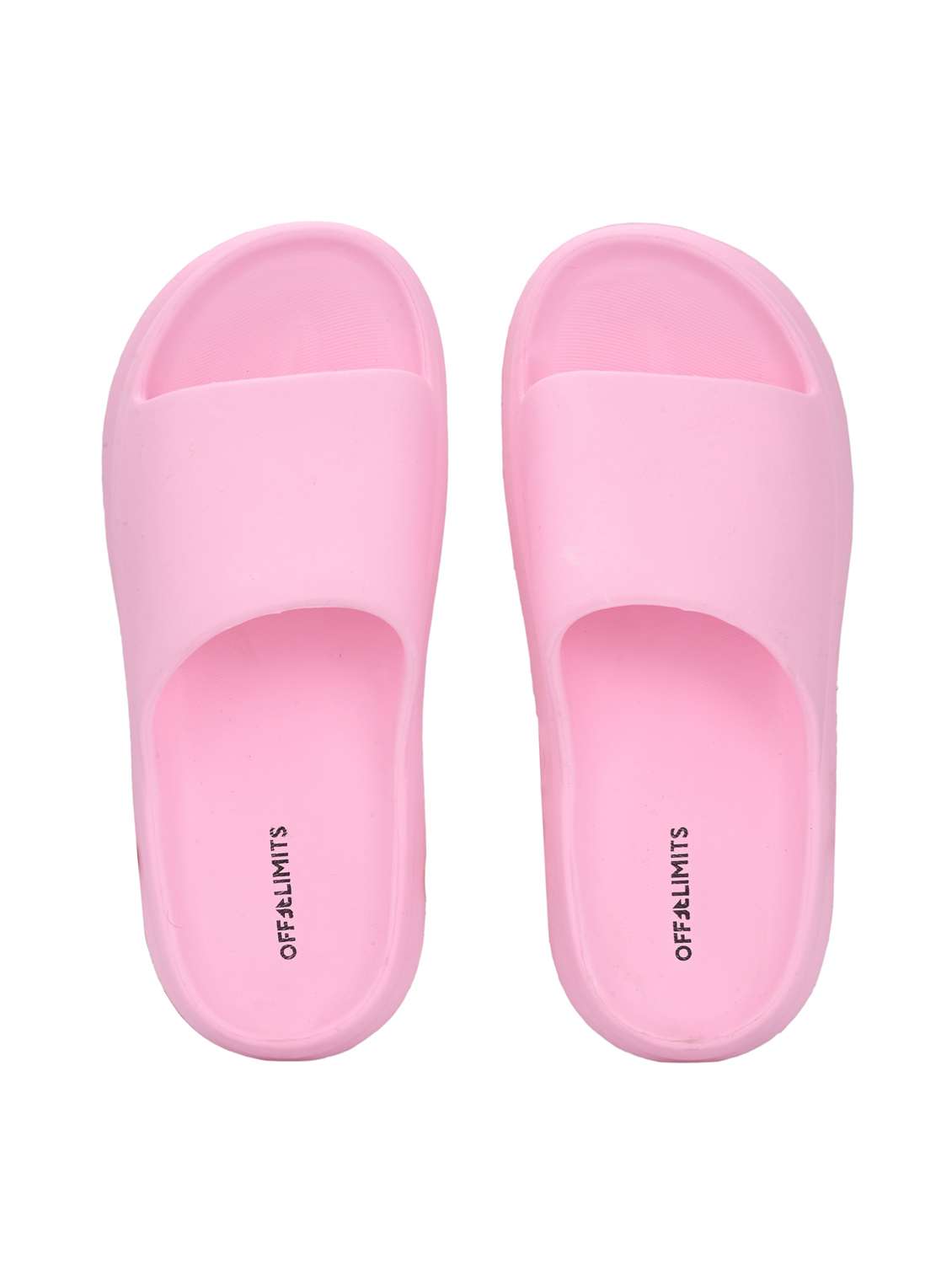 women pink solid slip on slides  - 22020583 -  Standard Image - 3