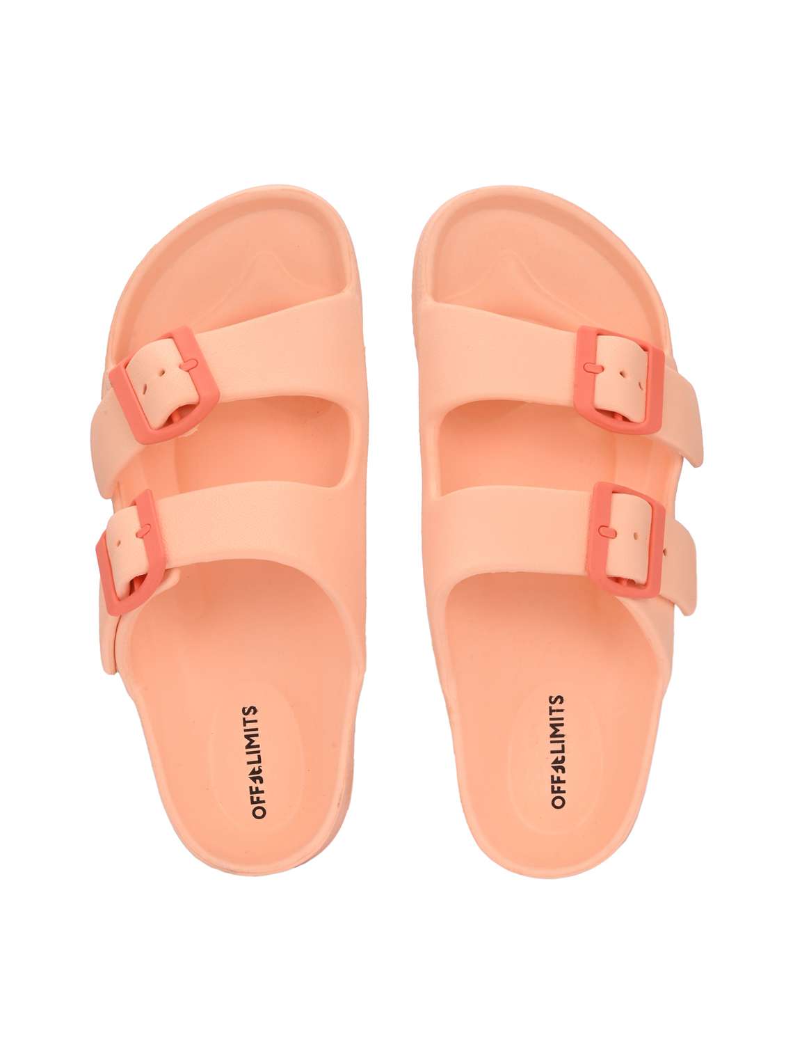 women orange solid slip on slides  - 22020594 -  Standard Image - 3