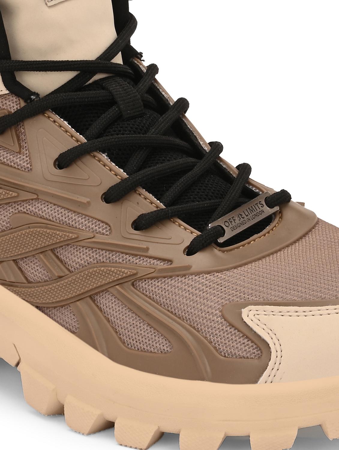 men solid beige high ankle shoe - 22020596 - Standard Image - 5