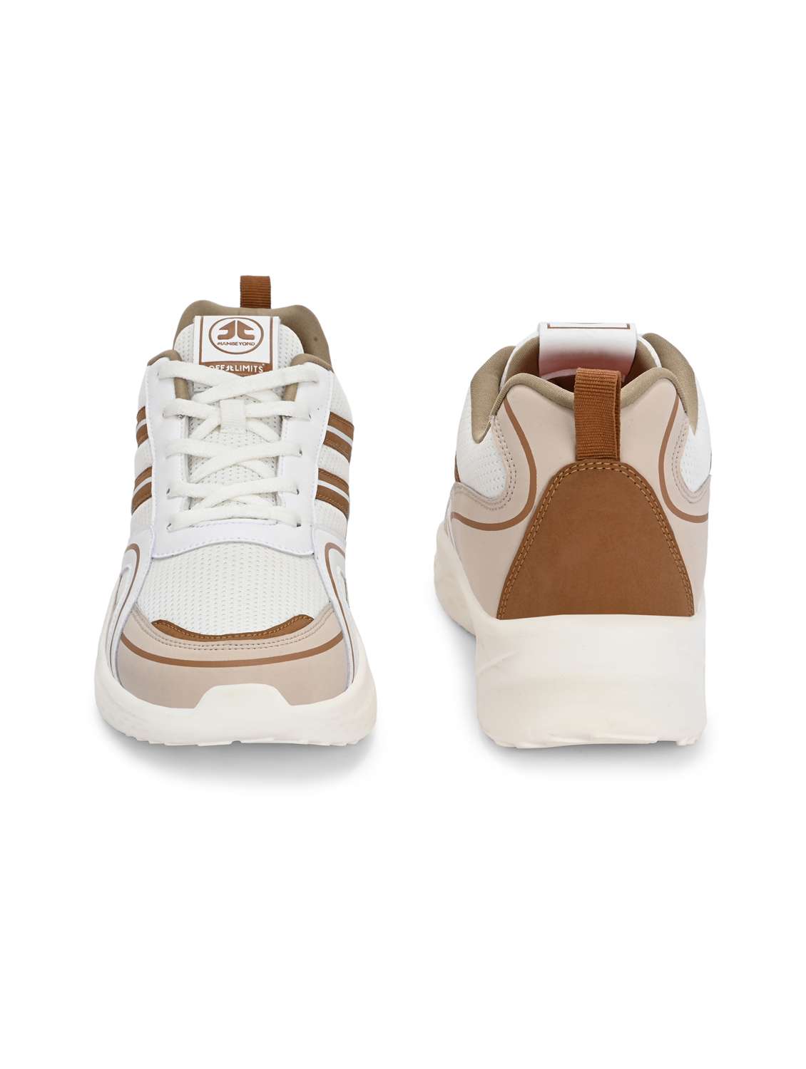 men cream solid sport shoe - 22020608 - Standard Image - 3