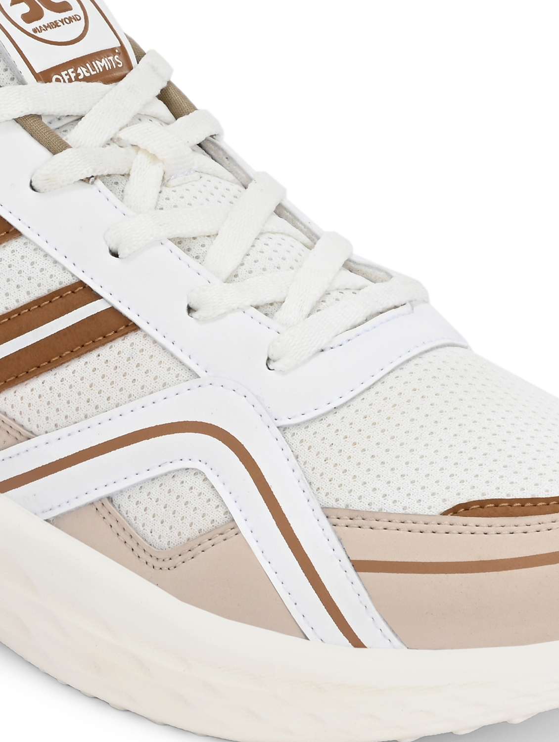 men cream solid sport shoe - 22020608 - Standard Image - 5