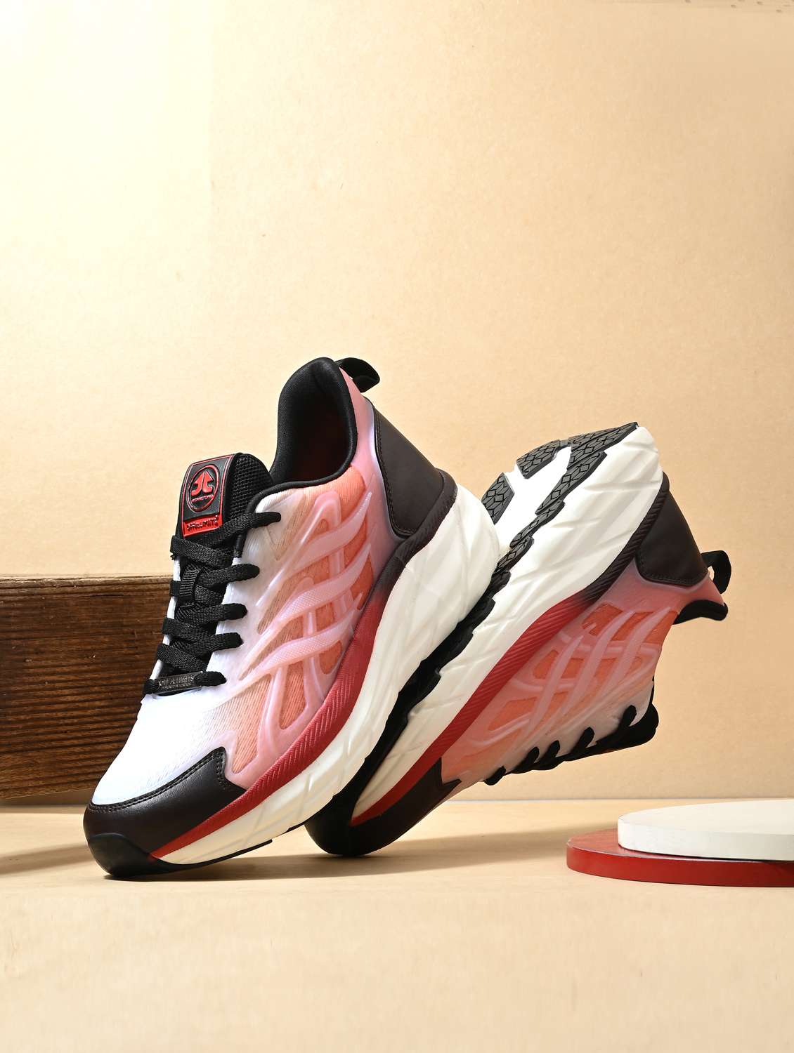 men pink lace up sport shoe