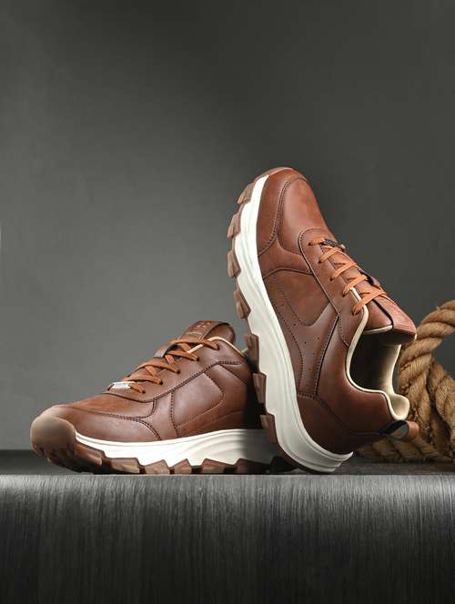 men tan lace up sport shoe - 22020614 -  Standard Image - 0