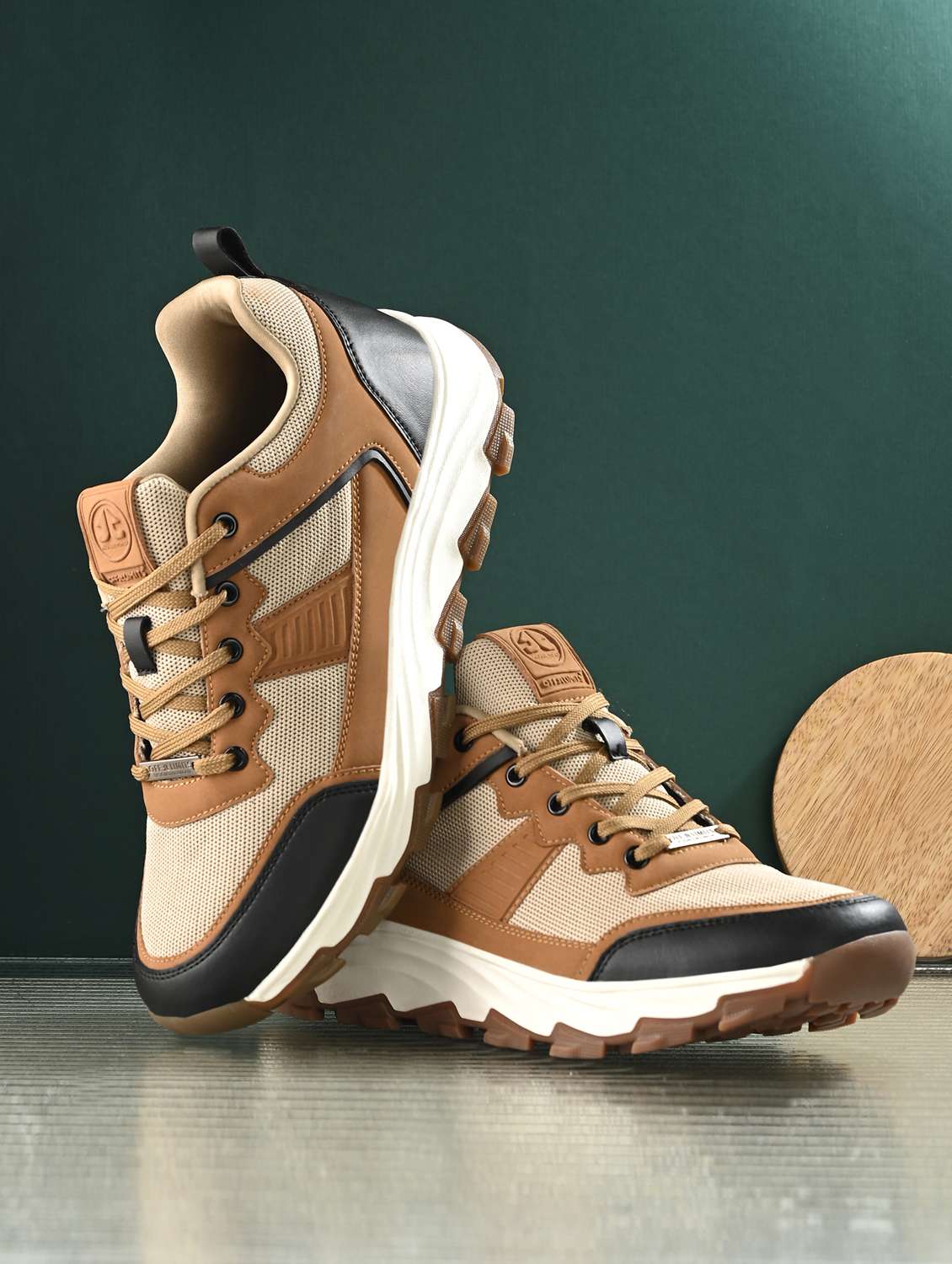 men beige lace up sport shoe - 22020615 - Zoom Image - 0