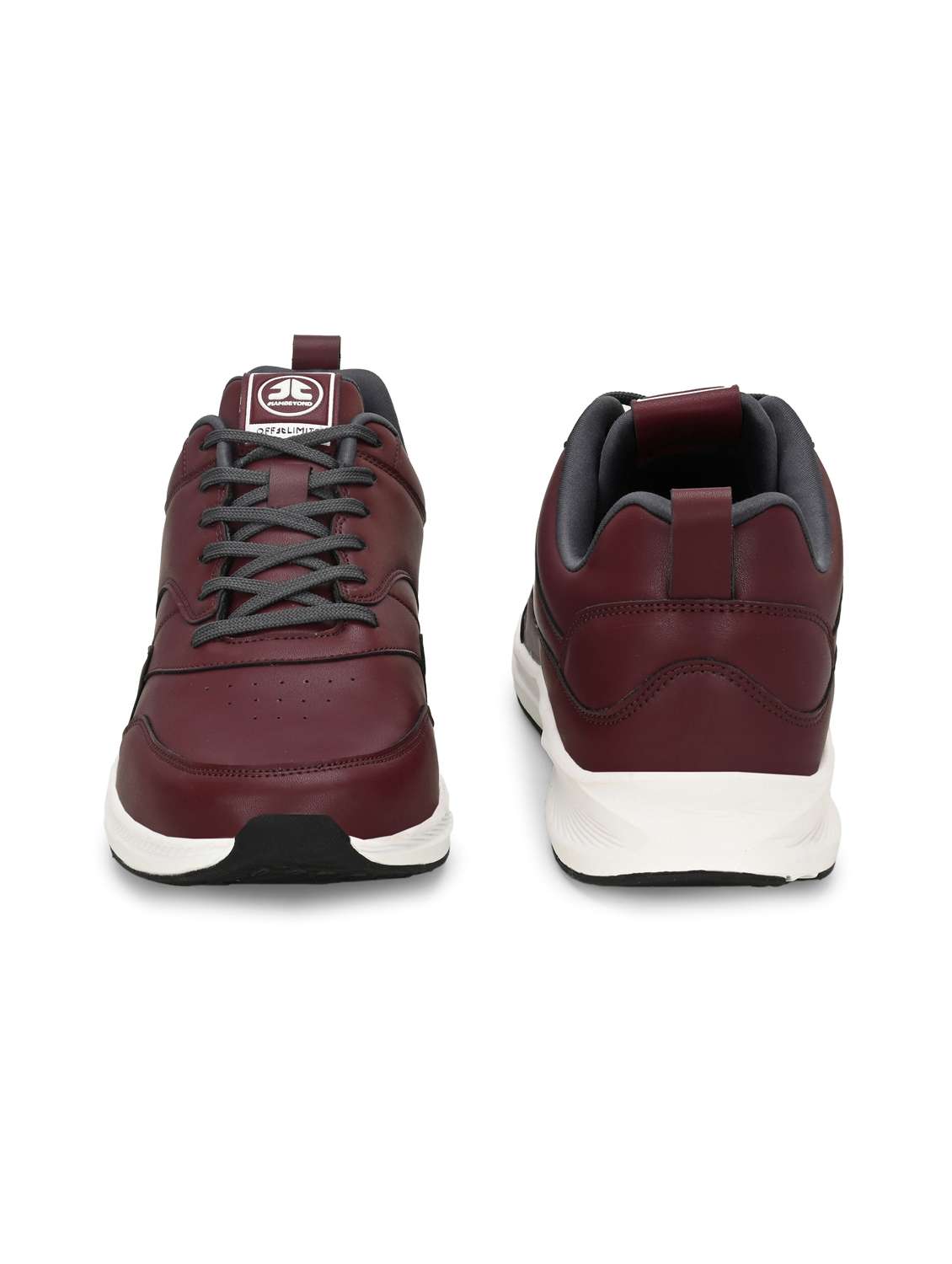 men maroon solid sport shoe - 22020640 -  Standard Image - 3