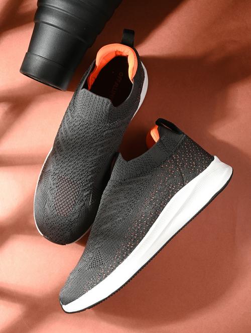 men solid grey slip on sport shoe - 22020647 - Standard Image - 0