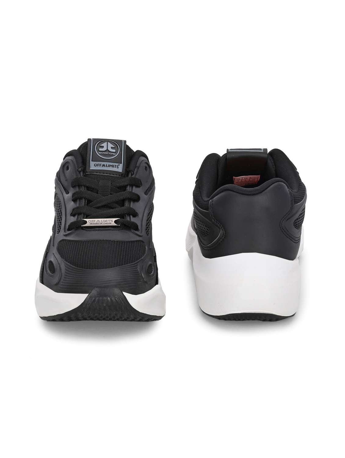 men solid lace up black sport shoe - 22020657 - Standard Image - 3
