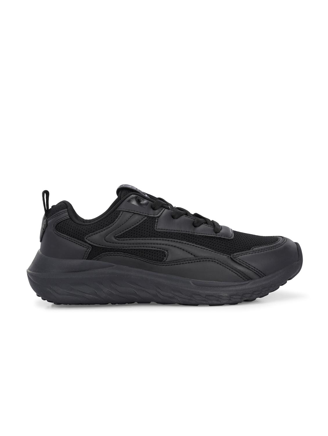 men solid lace up black sport shoe - 22020663 - Standard Image - 3