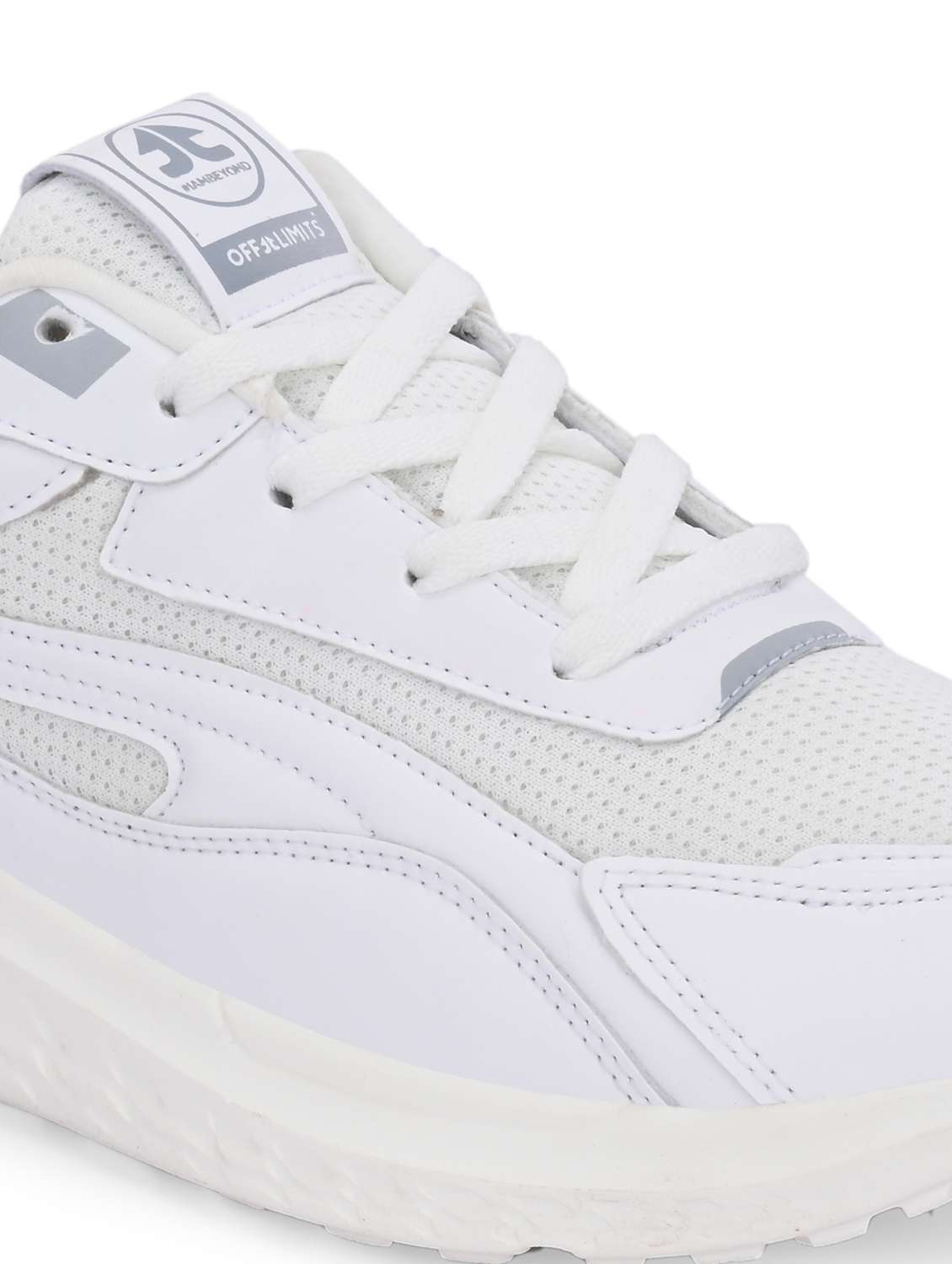 men solid lace up white sport shoe - 22020664 -  Standard Image - 5