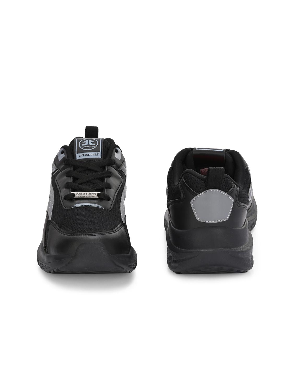 men solid black sport shoe - 22020667 - Standard Image - 3