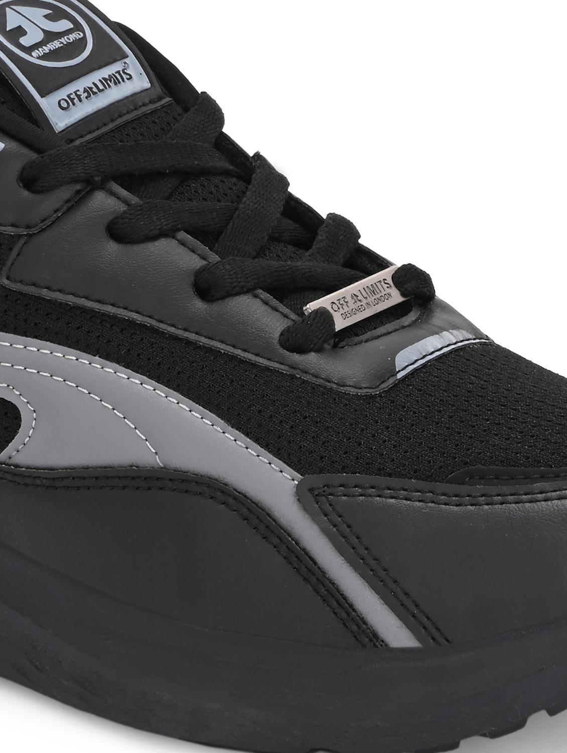 men solid black sport shoe - 22020667 - Standard Image - 5