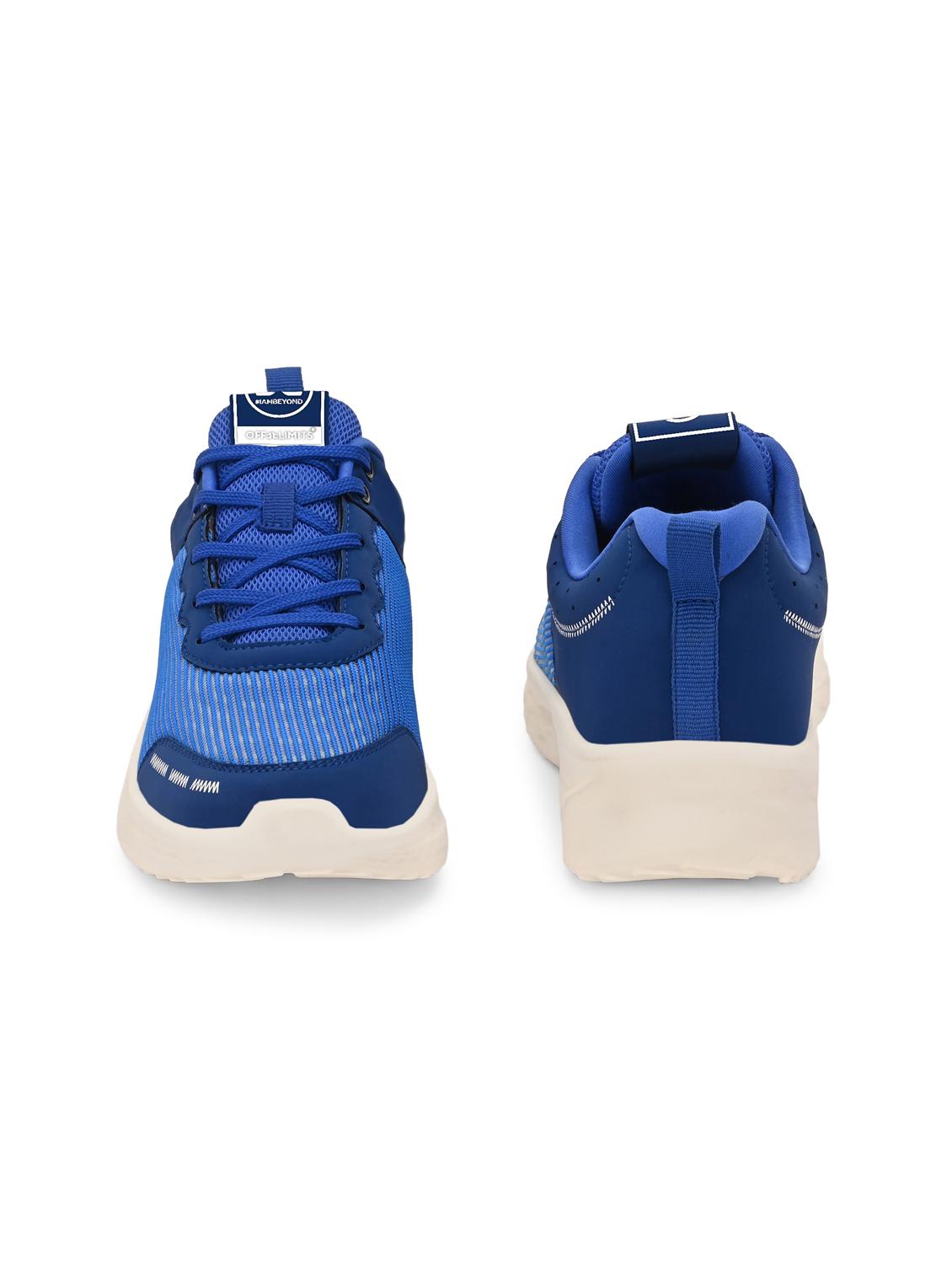men solid lace up blue sport shoe - 22020679 - Standard Image - 3