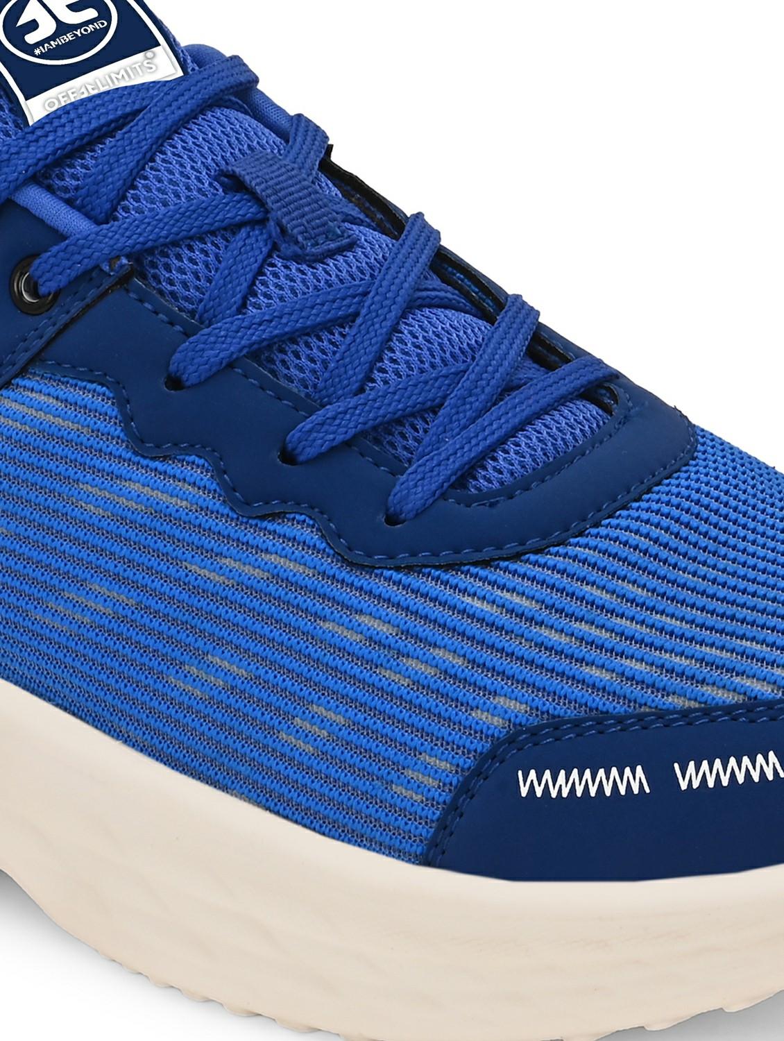 men solid lace up blue sport shoe - 22020679 - Standard Image - 5