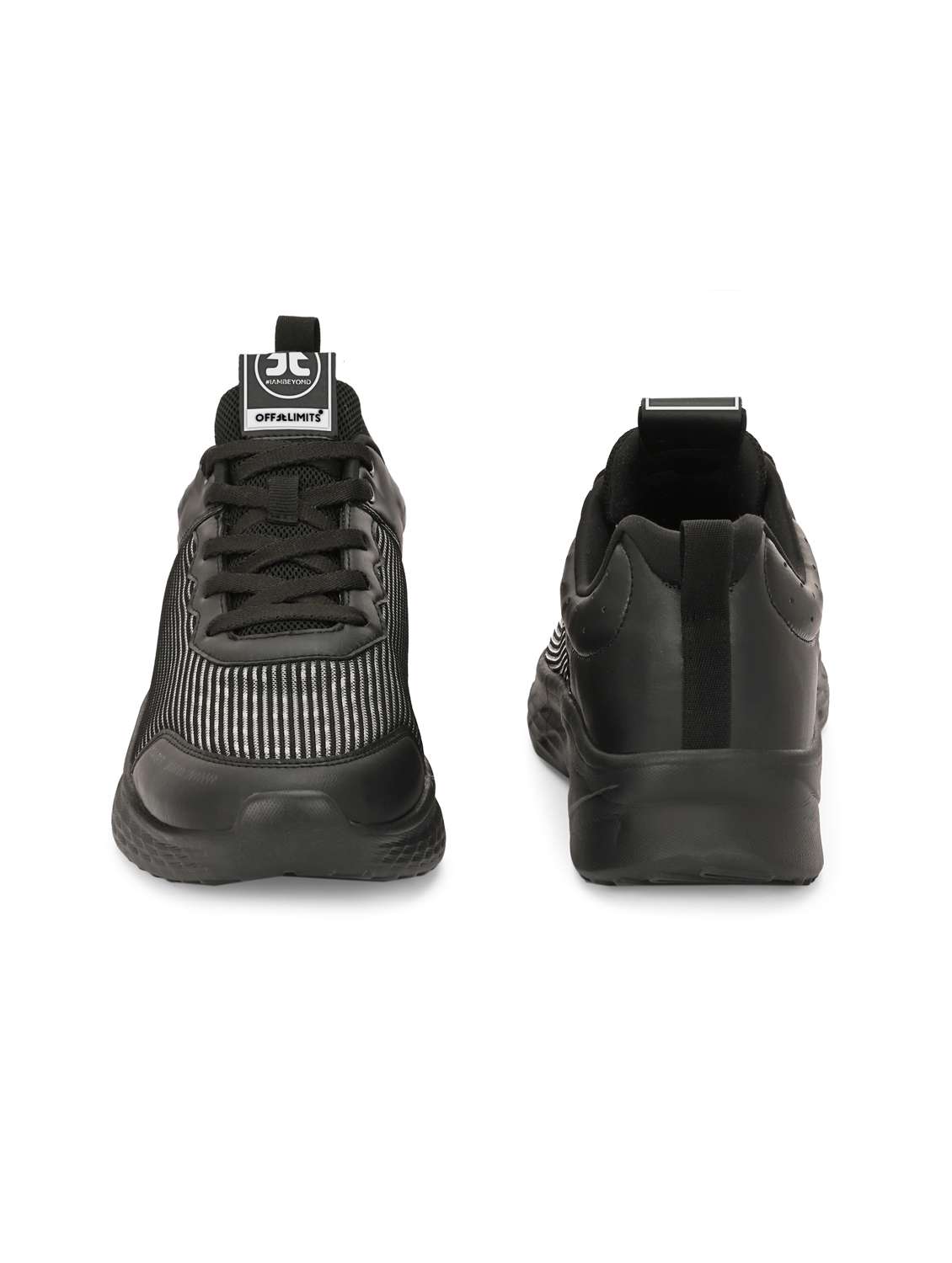 men solid lace up black sport shoe - 22020680 -  Standard Image - 3