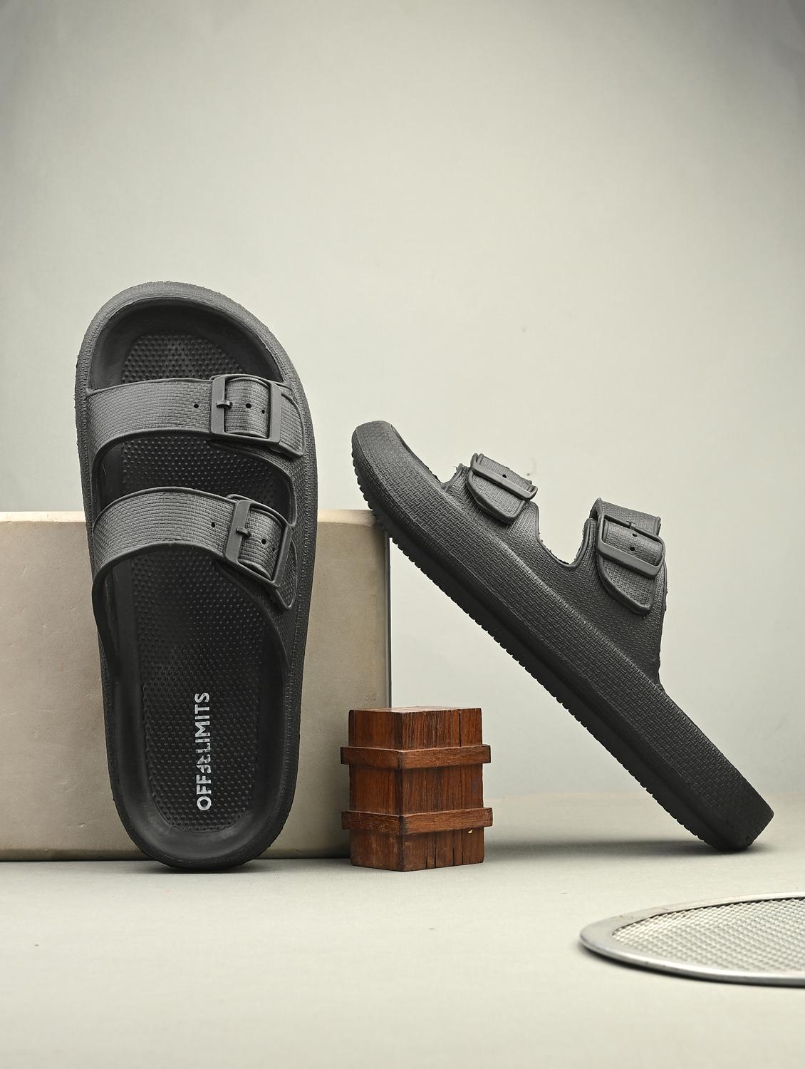 men black slip on slider