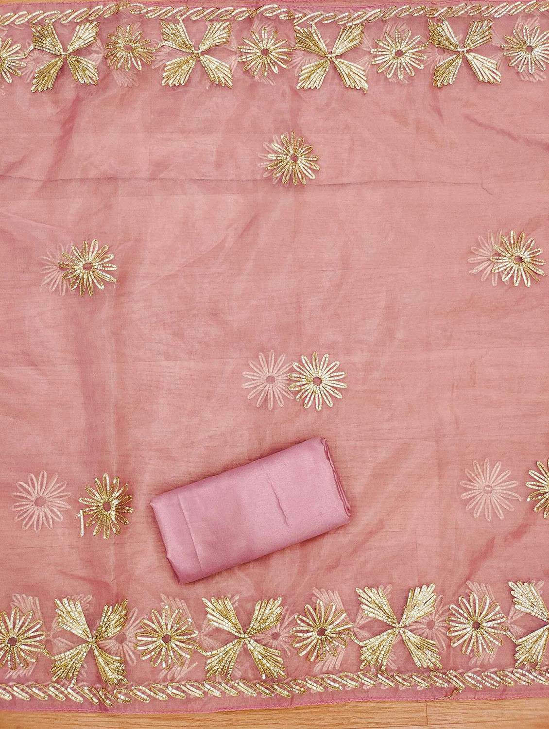 women solid with work embroidered unstitched suit set - 22020741 - Standard Image - 3