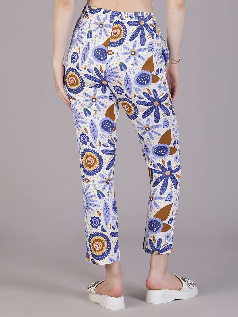 women printed mid rise loungewear pajama - 22020751 -  Standard Image - 3