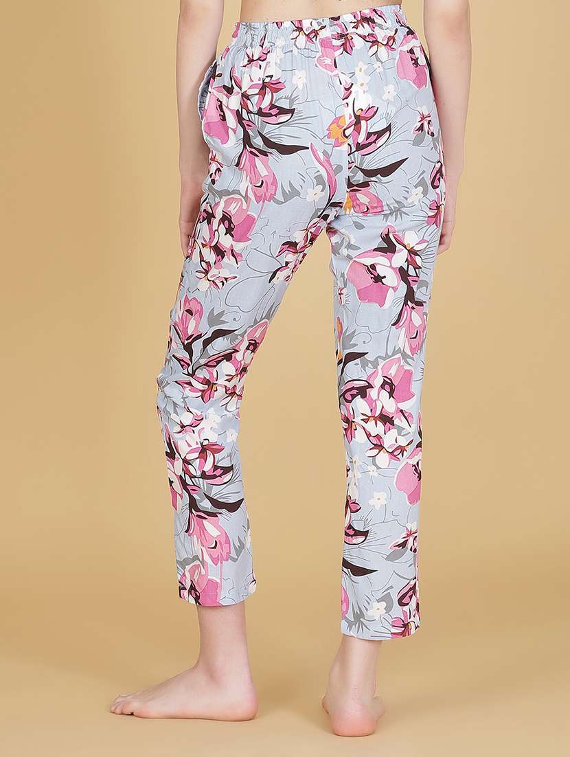 women floral print mid rise lounge wear pajama - 22020752 -  Standard Image - 3
