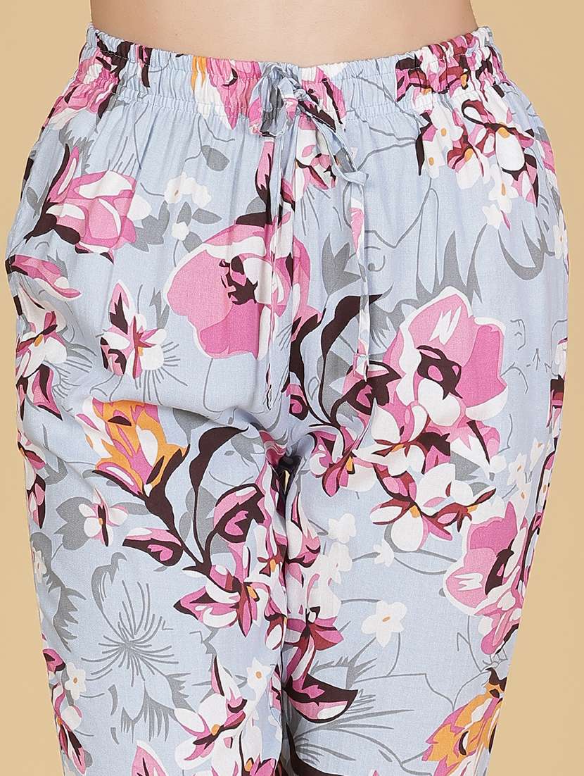 women floral print mid rise lounge wear pajama - 22020752 -  Standard Image - 5