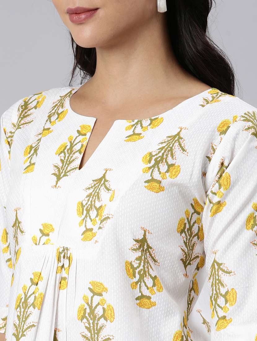 white cotton aline tunic - 22020914 - Standard Image - 5