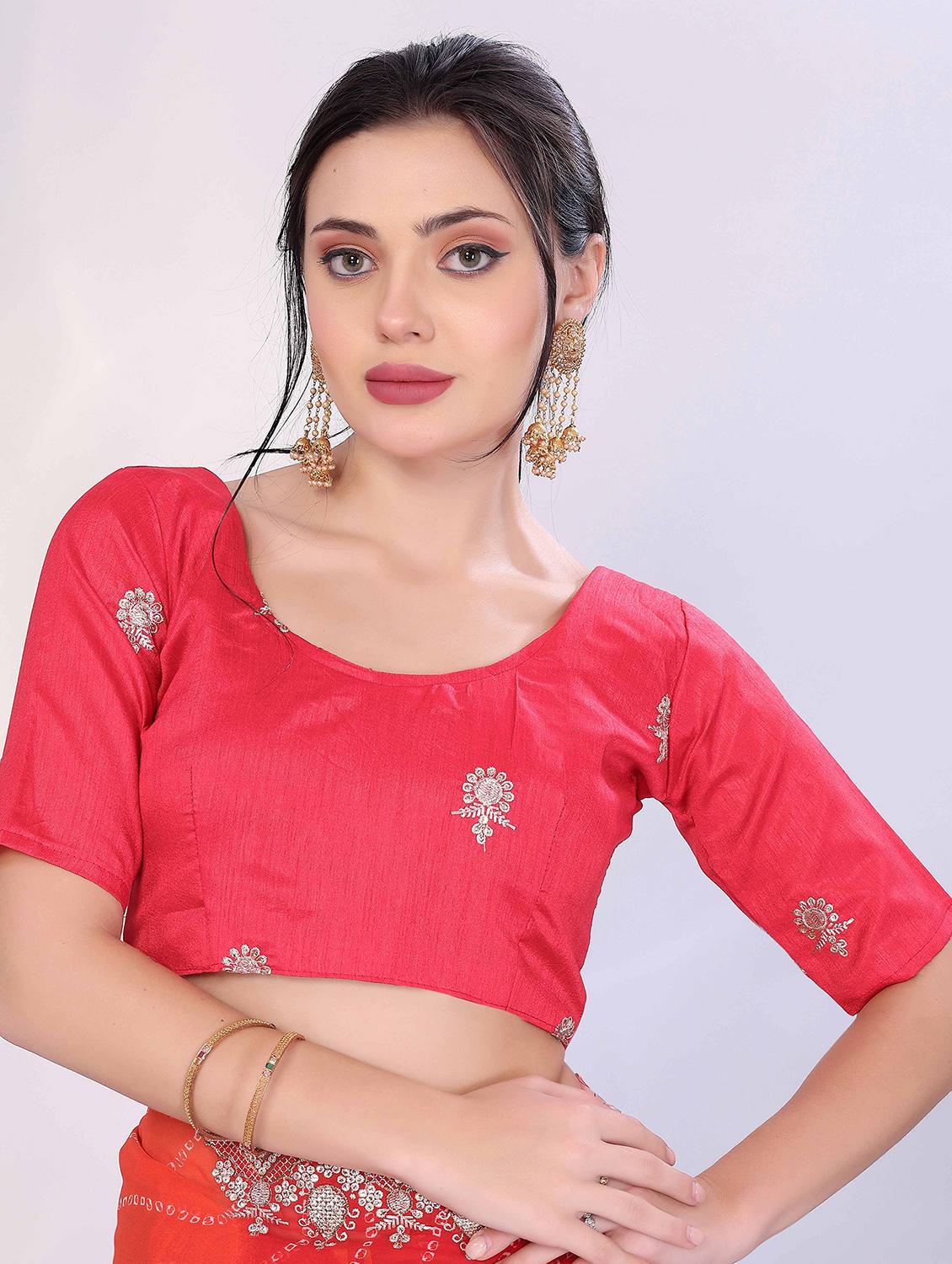 women bandhani printed saree with blouse - 22021296 - Standard Image - 5