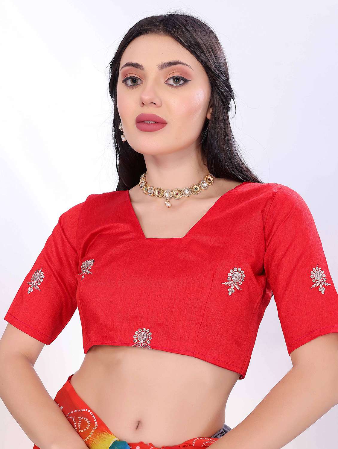 women bandhani printed saree with blouse - 22021298 - Standard Image - 5