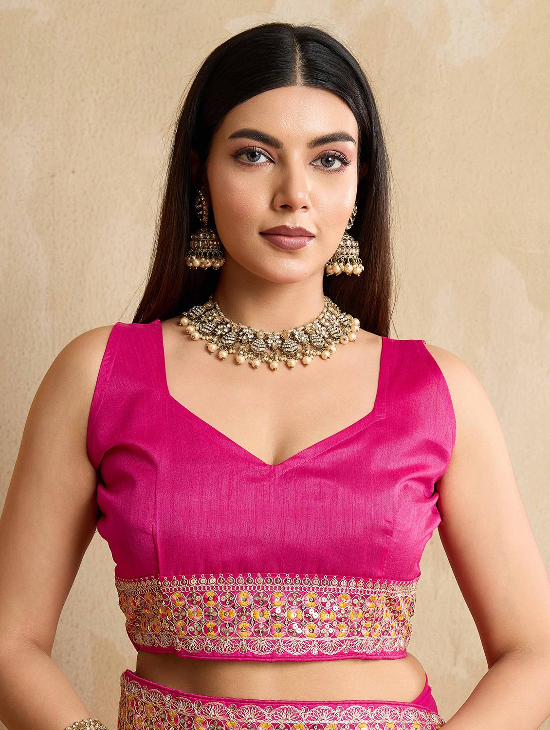 women tie & dye printed bordered saree with blouse - 22021336 - Standard Image - 5