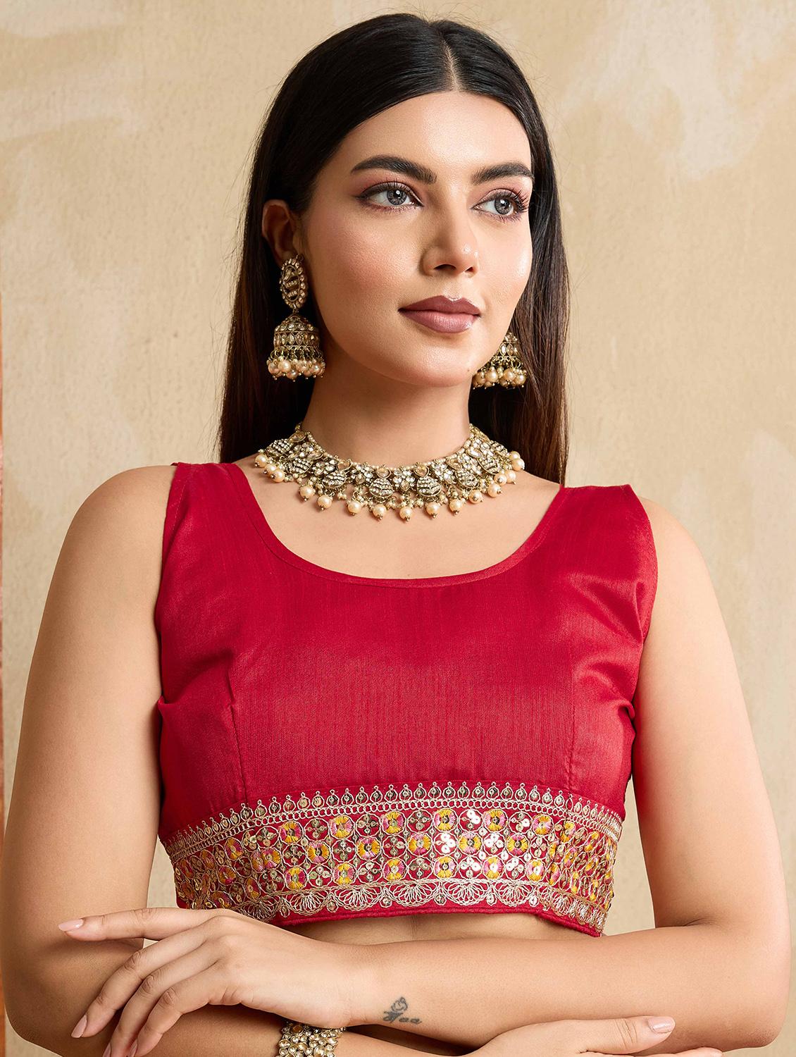 women tie & dye printed bordered saree with blouse - 22021338 - Standard Image - 5
