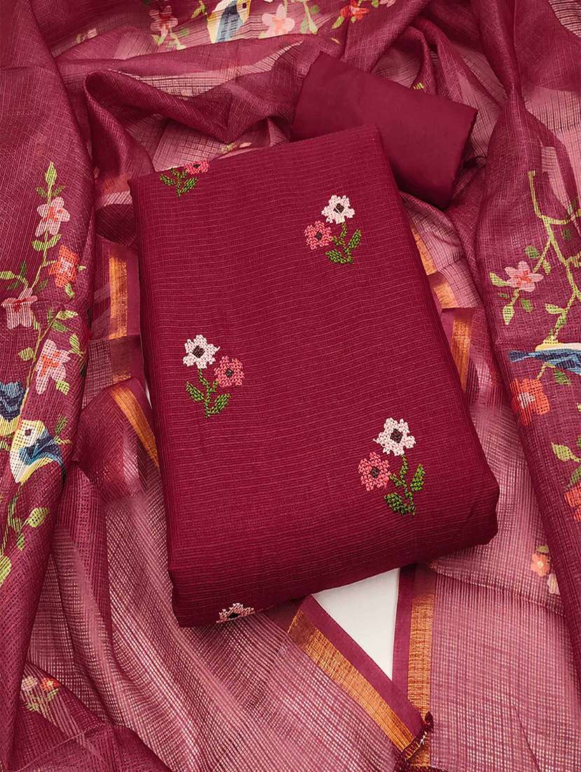 women floral embroidered unstitched suit set - 22021442 -  Zoom Image - 0
