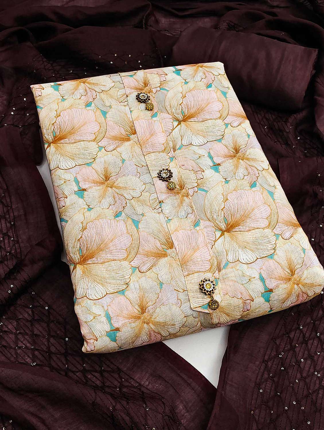 women floral printed unstitched suit set - 22021460 - Zoom Image - 0