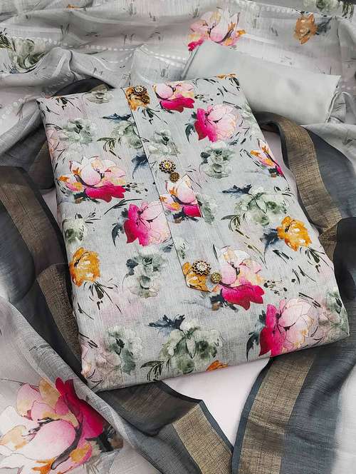 women floral printed unstitched suit set - 22021461 - Standard Image - 0