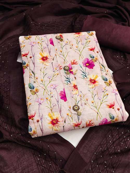 women floral printed unstitched suit set - 22021497 - Standard Image - 0