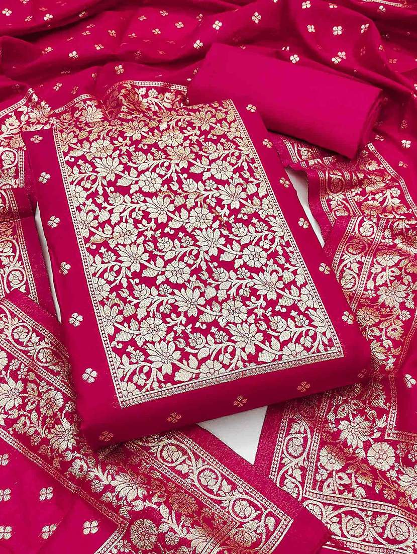 women self design unstitched suit set