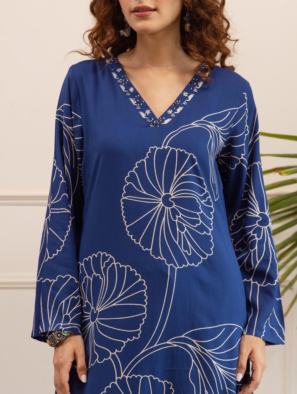 women floral printed long sleeve kurta palazzo set - 22021648 - Standard Image - 5