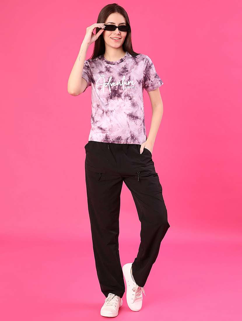 women tie & dye printed round neck t-shirt - 22022055 -  Standard Image - 5