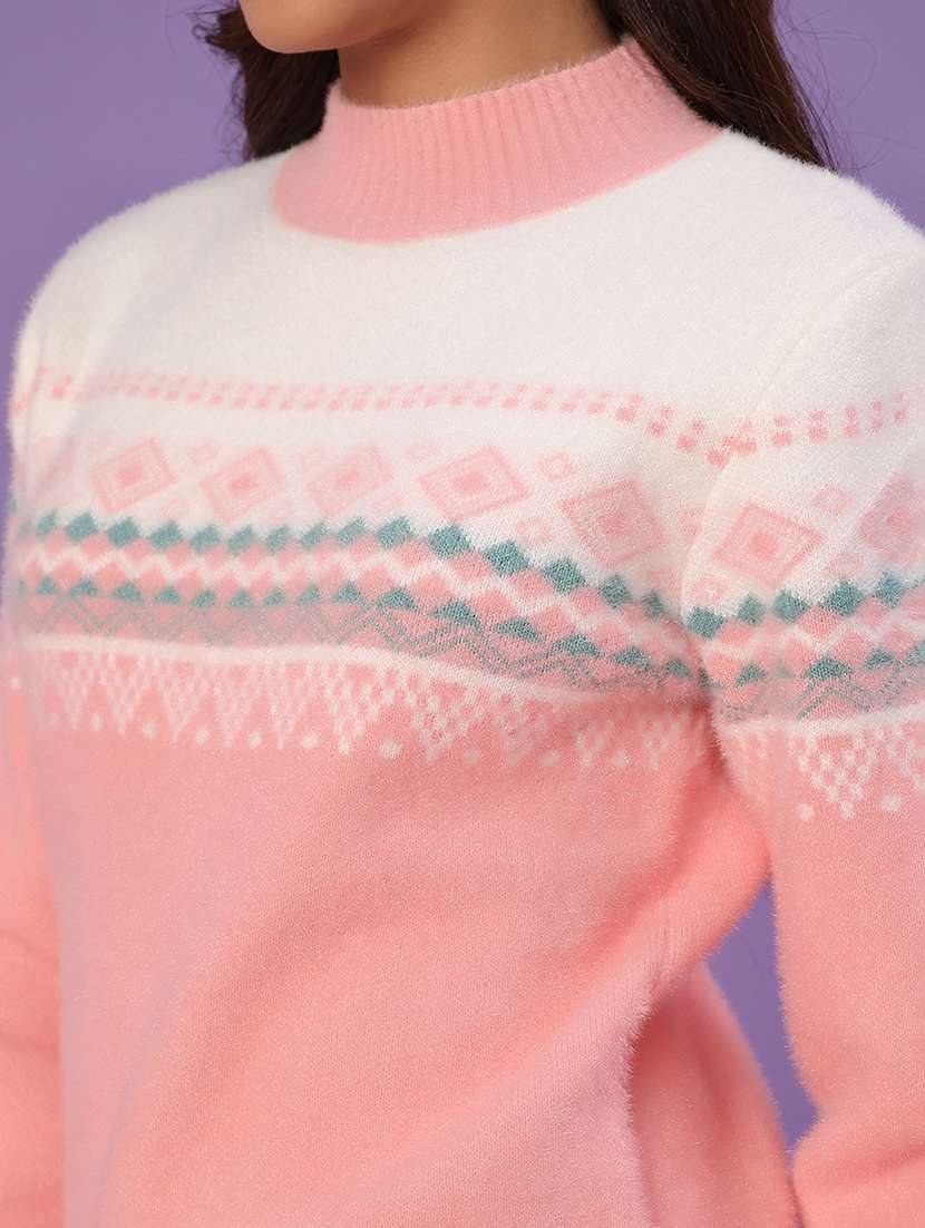 women self design long sleeve waist length pullover - 22022097 -  Standard Image - 5