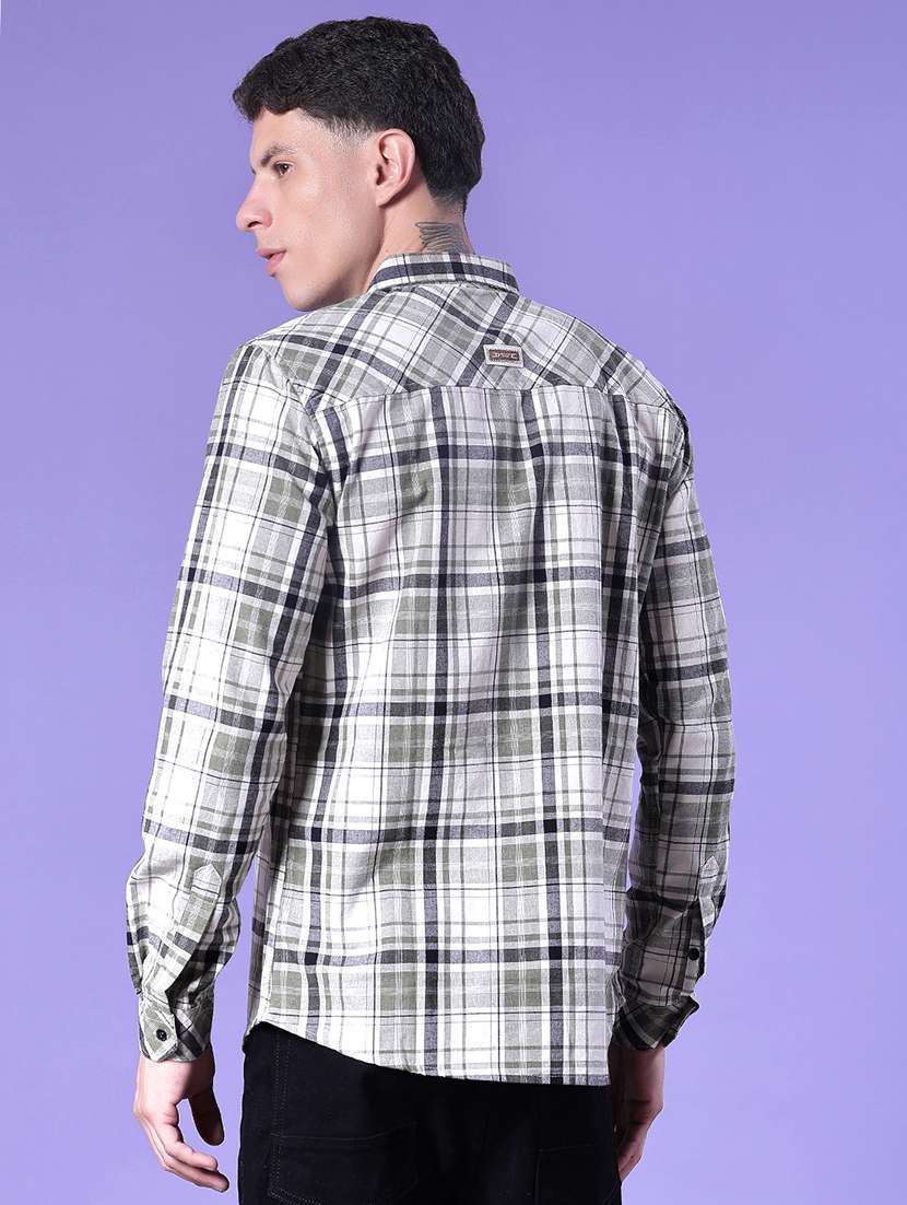 men checkered long sleeve regular fit casual shirt - 22022147 - Standard Image - 3