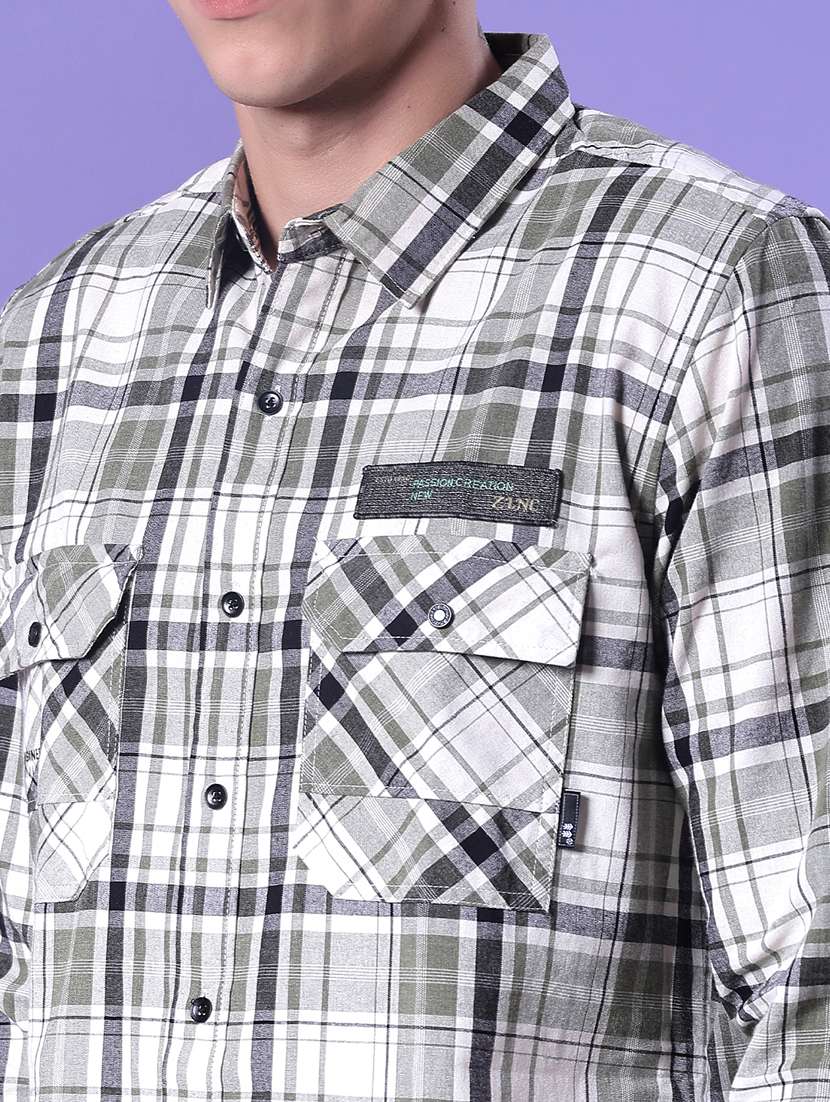 men checkered long sleeve regular fit casual shirt - 22022147 - Standard Image - 5