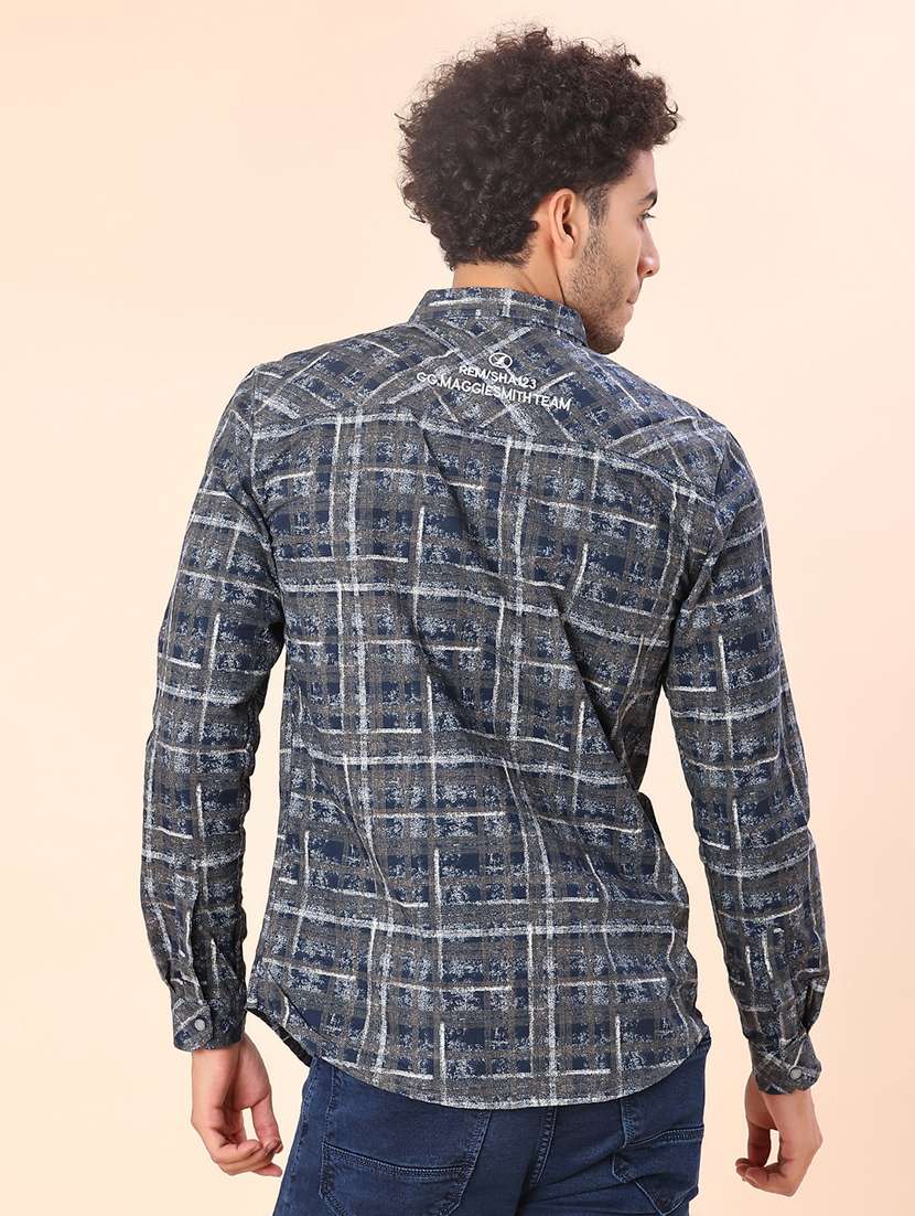 men checkered long sleeve regular fit casual shirt - 22022182 -  Standard Image - 3
