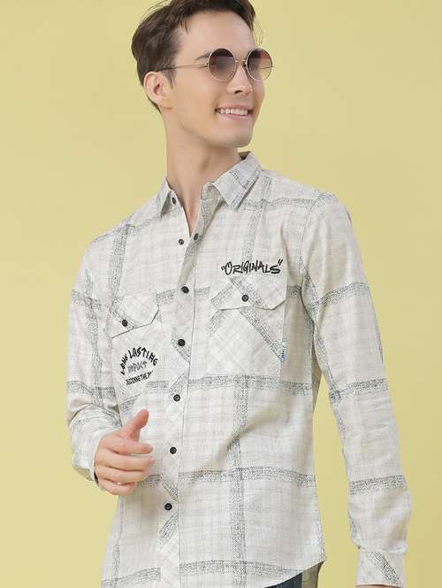 men checkered long sleeve regular fit casual shirt - 22022183 -  Standard Image - 0