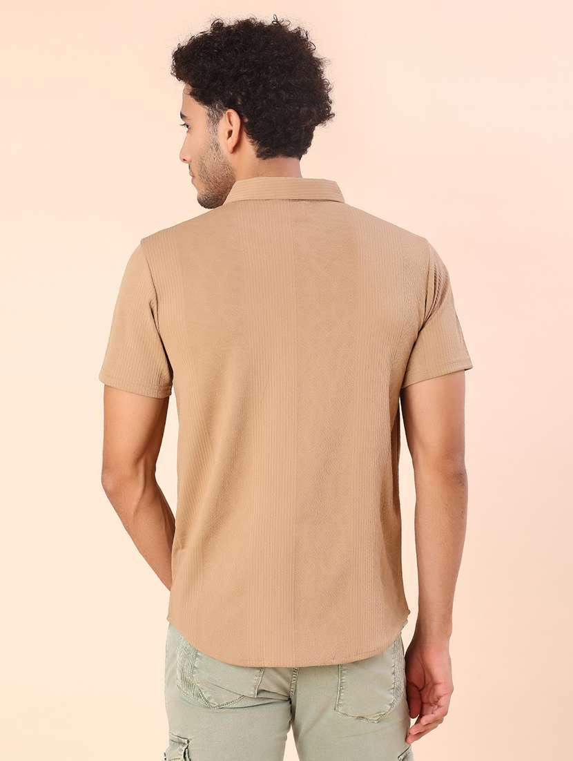 men self design short sleeve regular fit casual shirt - 22022224 -  Standard Image - 3