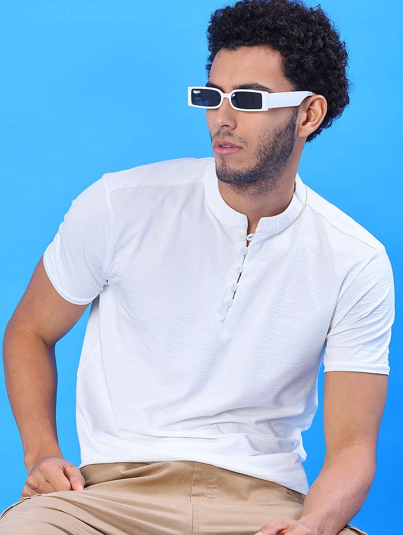 men solid short sleeve regular fit t-shirt