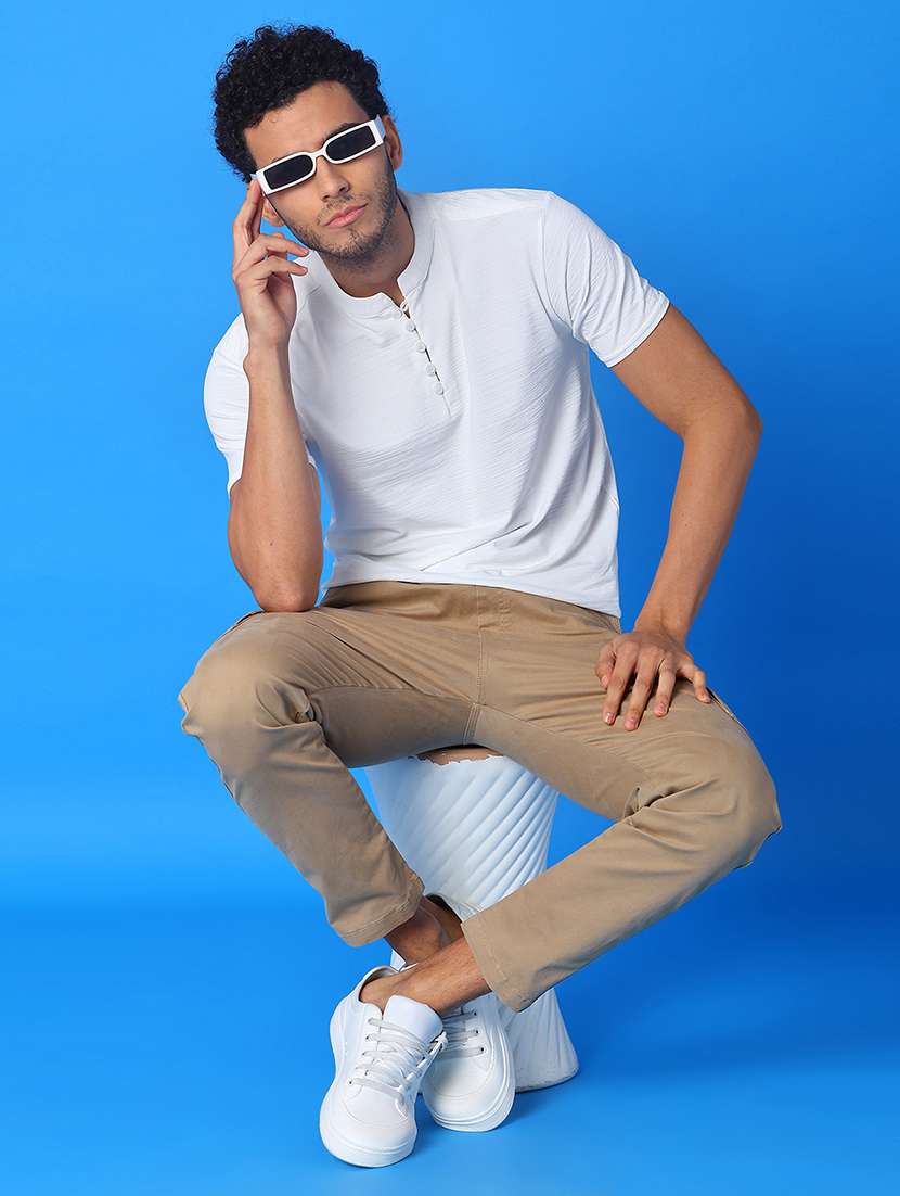 men solid short sleeve regular fit t-shirt - 22022226 -  Standard Image - 3