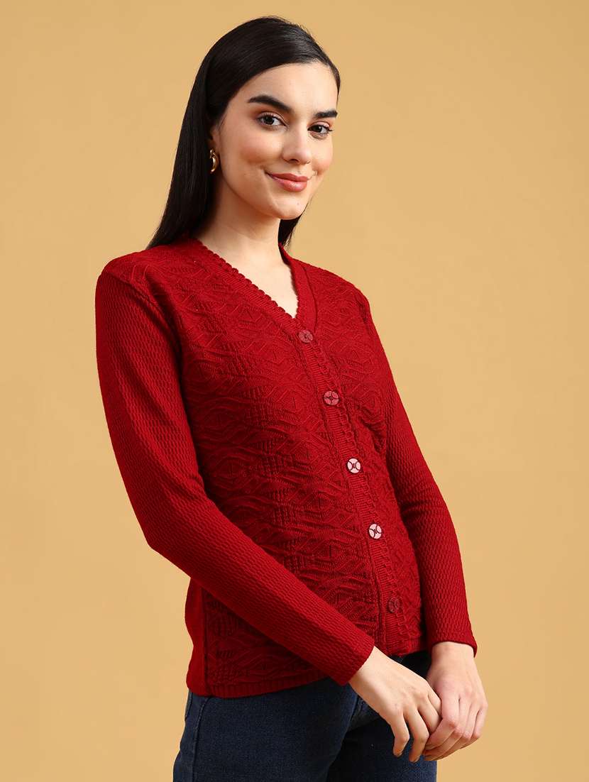 women self designed long sleeve cardigan - 22022246 -  Standard Image - 3